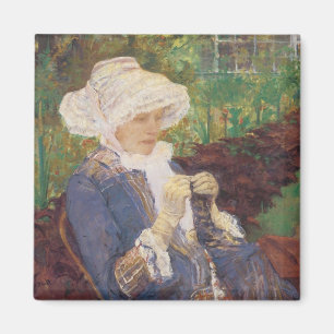 Lydia Crocheting i Garden at Marly, Mary Cassatt Magnet