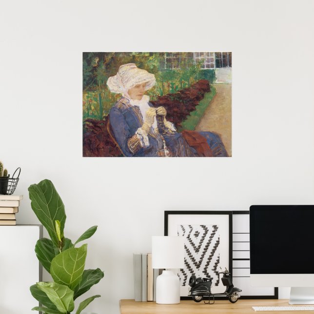 Lydia Crocheting i Garden at Marly, Mary Cassatt Poster (Hemmakontoret)