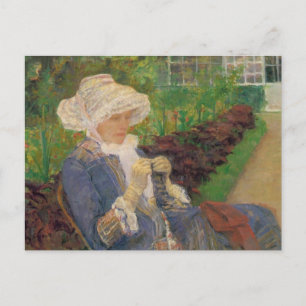 Lydia Crocheting i Marlys trädgård, Mary Cass Vykort