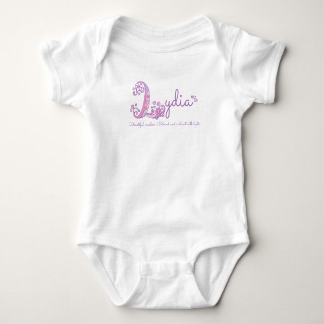 Lydia Flickor namn betyder brev L monogramskjorta T Shirt (Framsida)