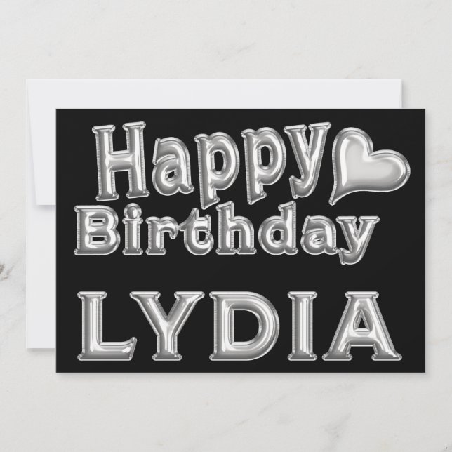 Lydia Happy Birthday Karte Grußkarte mit Herz Kort (Framsida)