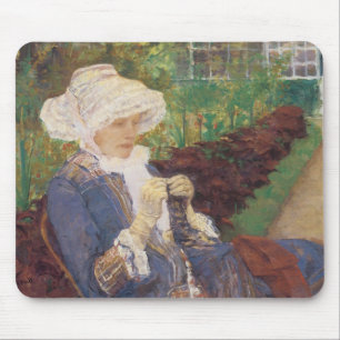 Lydia virkar i trädgården på Marly, Mary Cassatt Musmatta