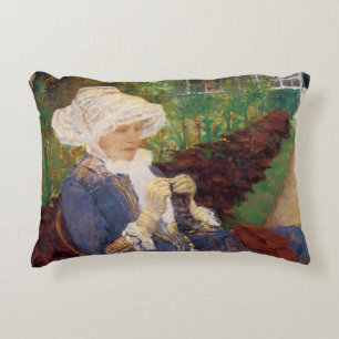Lydia virkar i trädgården på Marly, Mary Cassatt Prydnadskudde