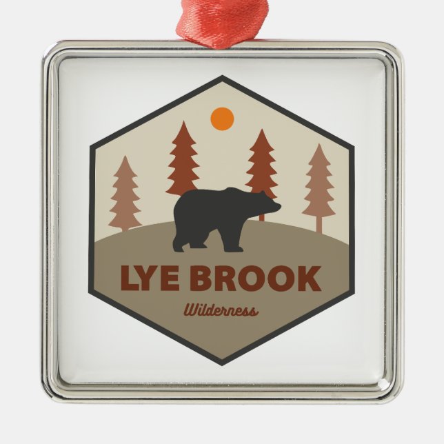 Lye Brook Wilderness Vermont Björn Julgransprydnad Metall (Framsidan)