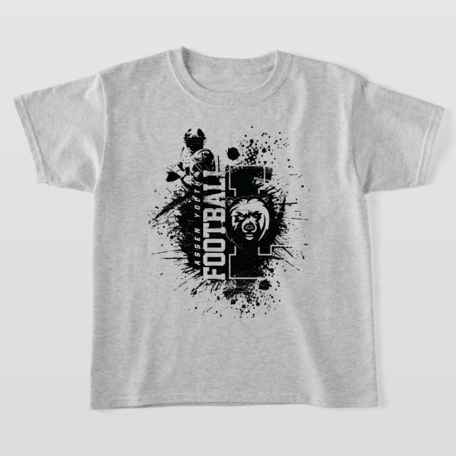 LYFL 04 | Kids Black Grunge Lassen Logotyp T Shirt (Laydown)