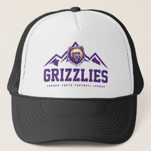 LYFL 14   Lila Grizzlies Pro Logotyp Truckerkeps