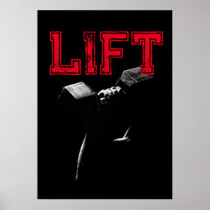 Lyft Bodybuilding Fitness Motiverande Poster