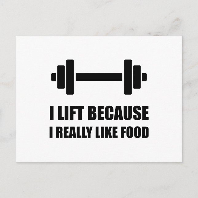 Lyft Eftersom Mat Liknande Roligt Citat Vykort (Framsida)