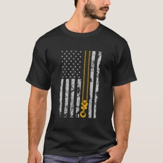 Lyft Krok Thin American Flagga Crane Operator T Shirt