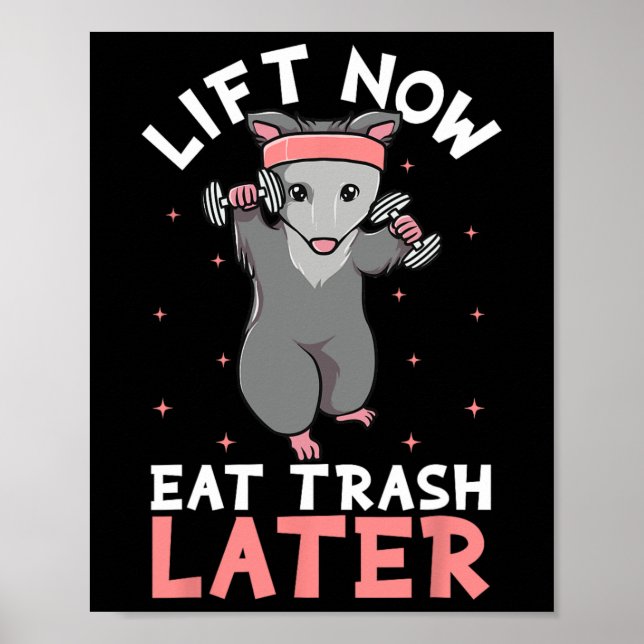 Lyft Opossum-funny Workout Gift Bodybuilding Poster (Framsidan)