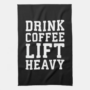 Lyft skurkrollen, drinkkaffe - den Motivational Kökshandduk