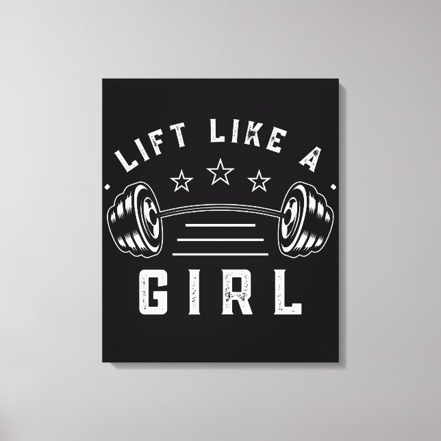 Lyft Som en Tjej Gym Citaten Canvastryck (Framsida)