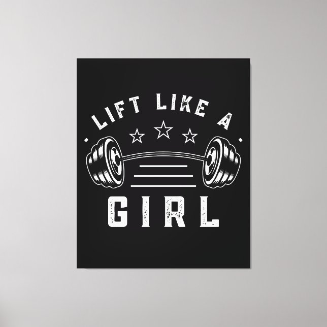 Lyft Som en Tjej Gym Citaten Canvastryck (Framsida)