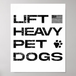 Lyft Tunga Husdjur Hundar Rolig Gym Tränings Tee V Poster