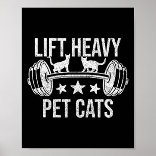 Lyft Tunga Husdjur Katter Bodybuilding Katt Viktly Poster