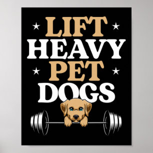 Lyft tunga sällskapsdjur Hundar Bodybuilding Träni Poster