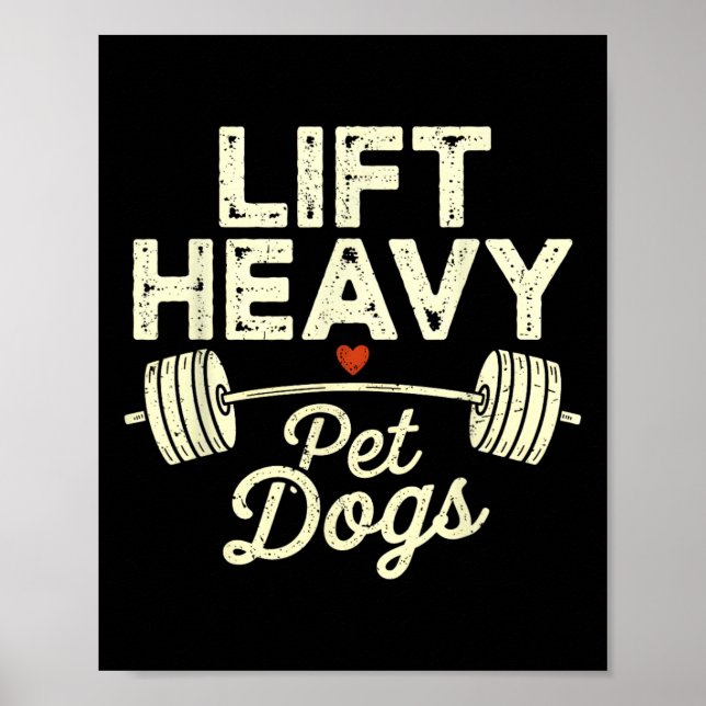 Lyft Tunga Sällskapsdjur Hundar Gym Tyngdlyftare B Poster (Framsidan)