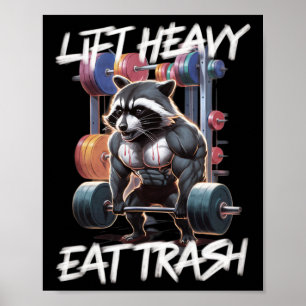 Lyft Tungt Ät Skräp Tyngdlyftning Bodybuilding Gym Poster