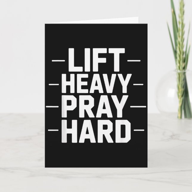 Lyft Tungt Be Hårt Gym Kristen Present Jesus Tro Kort (Framsida)
