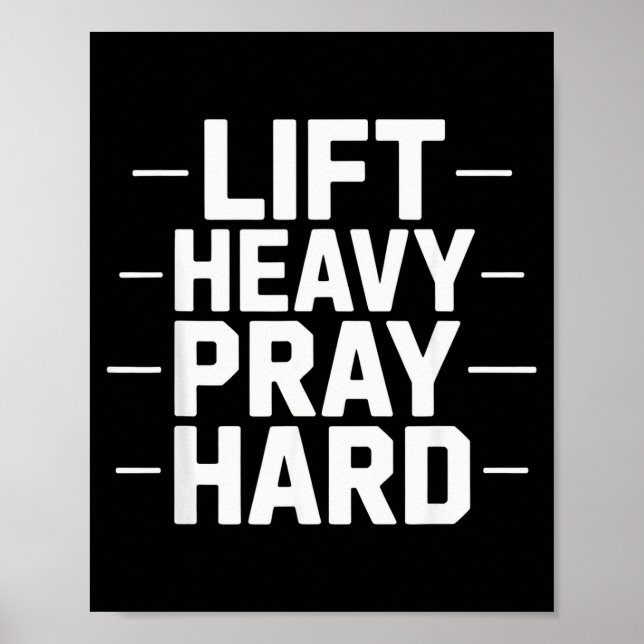 Lyft Tungt Be Hårt Gym Kristen Present Jesus Tro Poster (Framsidan)