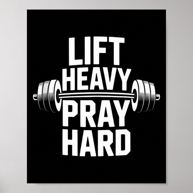 Lyft Tungt Be Hårt Gym Kristen Present Jesus Tro Poster (Framsidan)