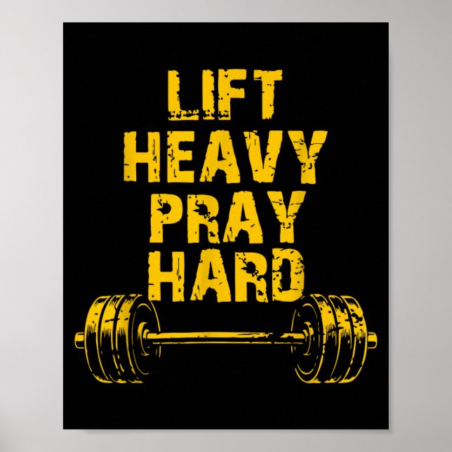Lyft Tungt Be Hårt Träning Kristet Lyft Jesus Poster (Framsidan)