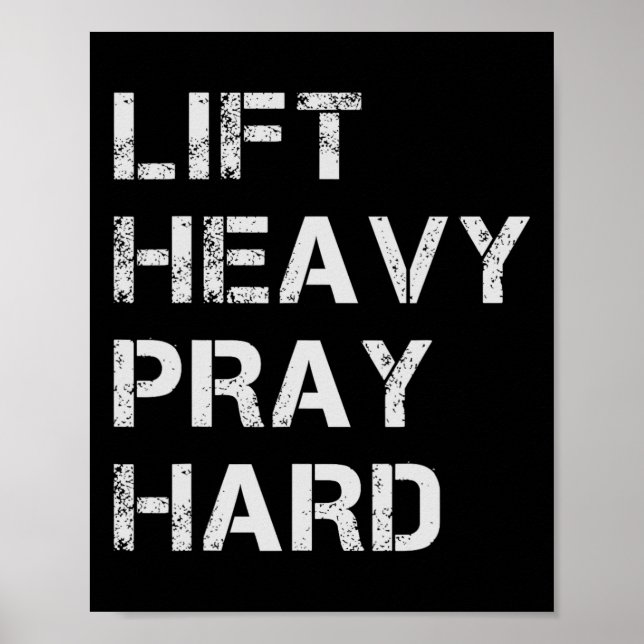 Lyft Tungt Be Hårt Tyngdlyftning Och Bodybuilding Poster (Framsidan)