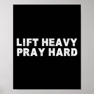 Lyft Tungt Be Pr Hard Träning Bodybuilding Jesus T Poster