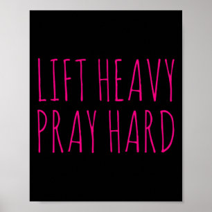 Lyft Tungt Be Prata Hårt Fitness Bodybuilding Jesu Poster