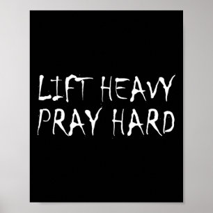 Lyft Tungt Be Prata Hårt Fitness Bodybuilding Jesu Poster