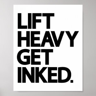 Lyft Tungt Få Tatuering Tatuering älskare Träning  Poster