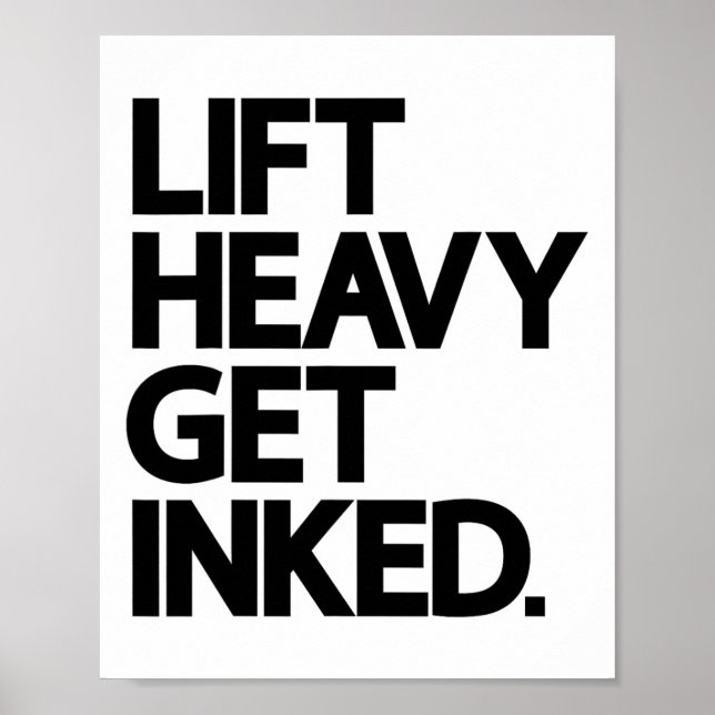 Lyft Tungt Få Tatuering Tatuering älskare Träning  Poster (Framsidan)
