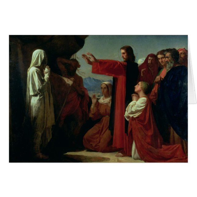 Lyfta av Lazarus, 1857 Hälsningskort (Framsidan Horizontal)