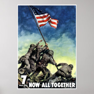 Lyfta flagga på Iwo Jima -- Gräns Poster
