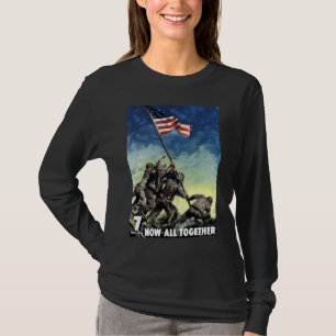 Lyfta flagga på Iwo Jima T-shirt