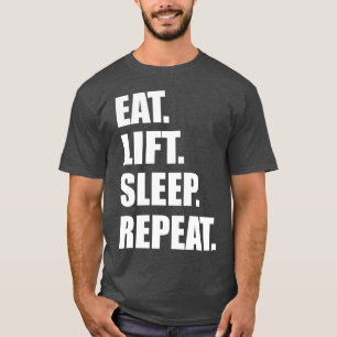 Lyftande grammofon - Ät, Hiss, viloläge, upprepa Tee Shirt