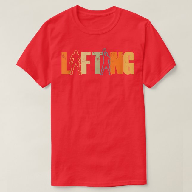 Lyftande gym Hiss Weightlyftande Workout T Shirt (Design framsida)