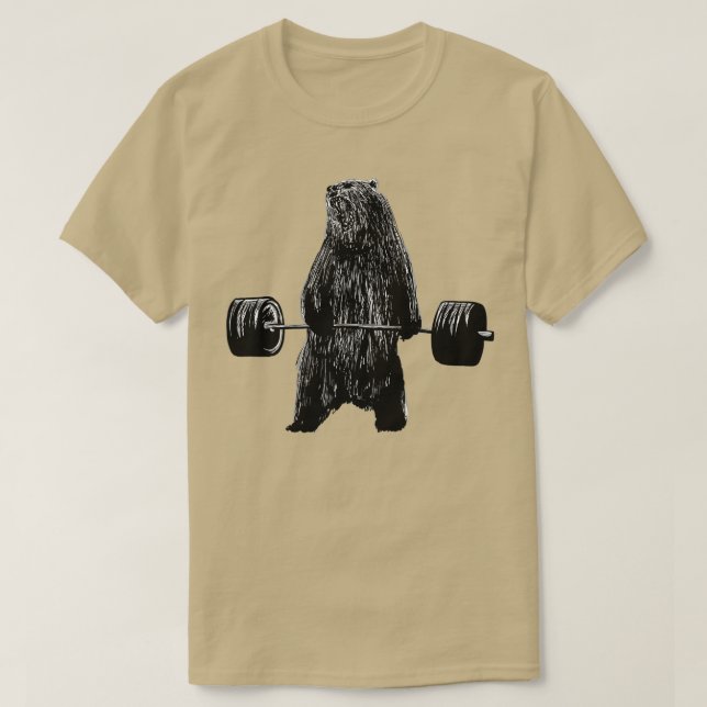 Lyftande rörlighetsgymen Strong Grizzly Bear T Shirt (Design framsida)