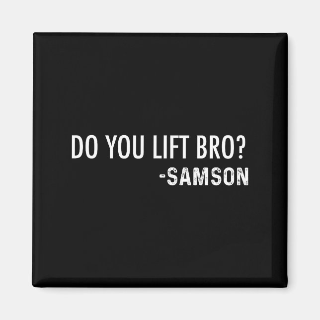 Lyfter Du Bro Samson Kristna Bibel Magnet (Framsidan)