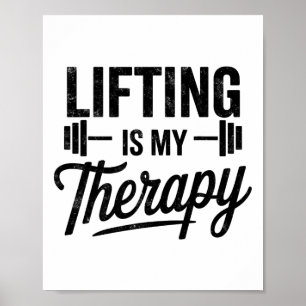 Lyftning Är Min Terapi Rolig Gym Tröja Tyngdlyftni Poster