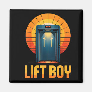 Lyftpojke Retro Hissdesign Rolig Vintage Stil Magnet
