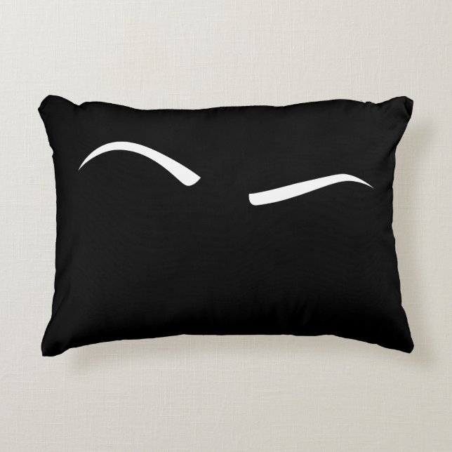 Lyftt ögonbryn (vit) prydnadskudde (Framsidan)