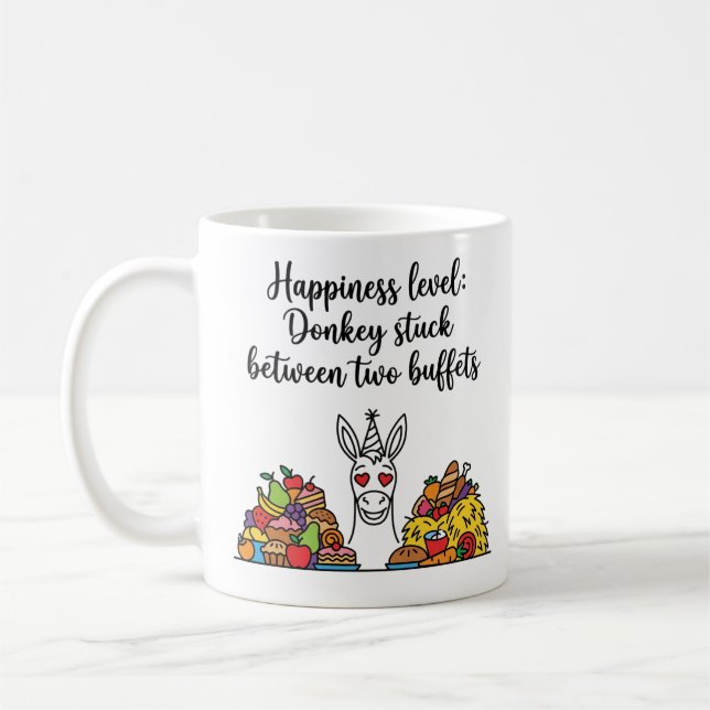 Lykkograd: Åsna fast mellan två bufféer Kaffemugg (Vänster)