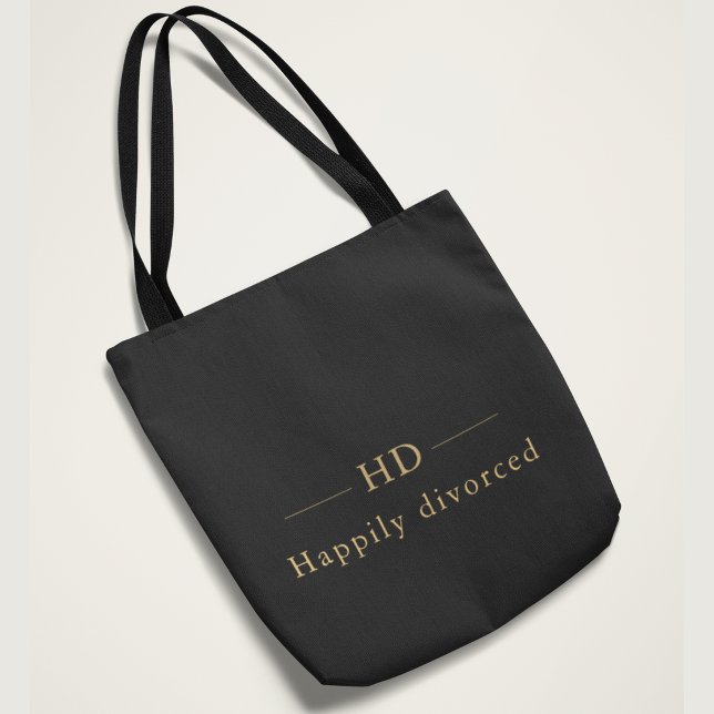Lykligt Skild Elegant Monogram | Nytt Början Tygkasse (Skapare uppladdad)