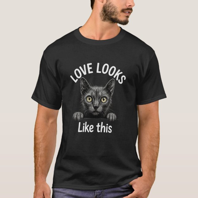 Lykoi Kattkärlek Ser Ut Så Här Werewolf Kitty Ägar T Shirt (Framsida)