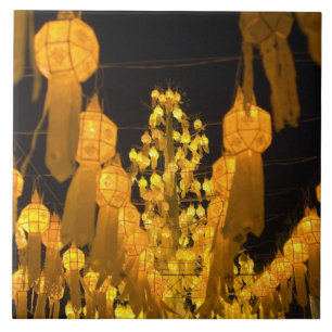 Lykta för Loi Krathong-festivalen. Kakelplatta