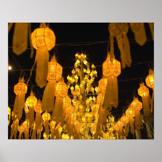 Lykta för Loi Krathong-festivalen. Poster (Framsidan)