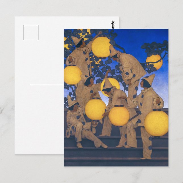 Lyktbärare | Maxfield Parrish | Vykort (Fram/baksida)