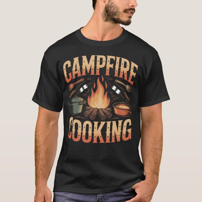 Lyktmiddagsprat Gjutjärn Camp T Shirt (Framsida)