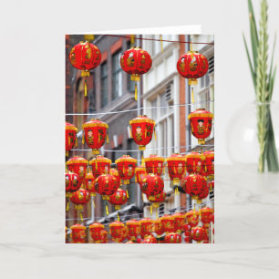 Lyktor i Chinatown, London hälsningkort Helgkort